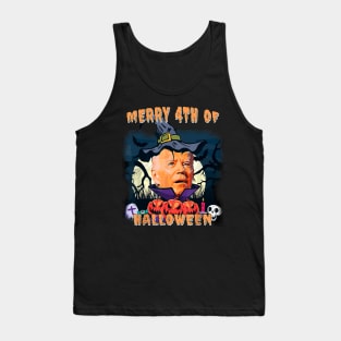 Merry 4th Of Halloween Funny Joe Biden Confused Happy Halloween Tank Top